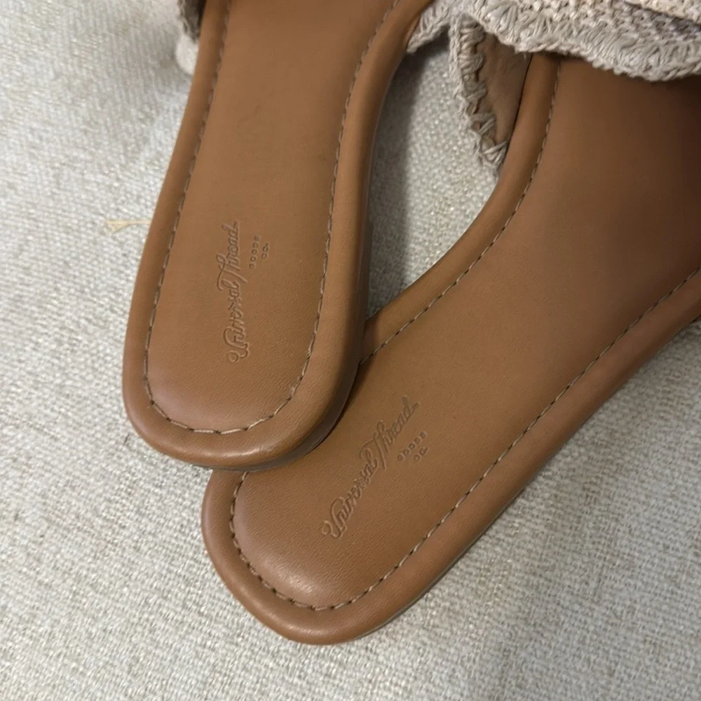 Universal Thread Cream and Brown Woven Sandals